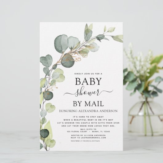 Budget Baby Dusche per Mail Eucalyptus (Stehend Vorderseite)