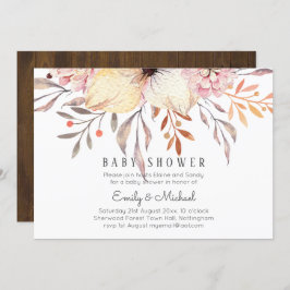 BUDGET Baby Dusche Pink Peach Floral Einladung