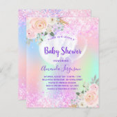 Budget Baby Dusche rosa lila Blumenballons (Vorne/Hinten)