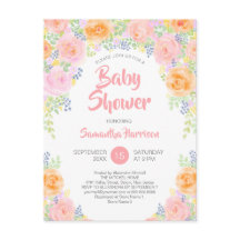 Budget Baby Dusche Rosa Rosen Aquarell Floral
