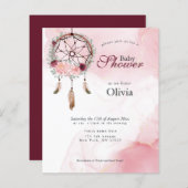 Budget Baby Dusche Rosa Rustikaler Traumfänger (Vorne/Hinten)