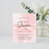 Budget Baby Dusche Rosa Seide Einladung (Stehend Vorderseite)