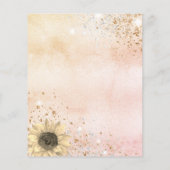 Budget Baby Dusche Rose Goldblume Einladung (Rückseite)