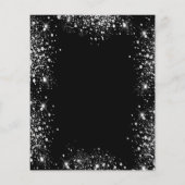 Budget Baby Dusche schwarze Silber Einladung (Rückseite)