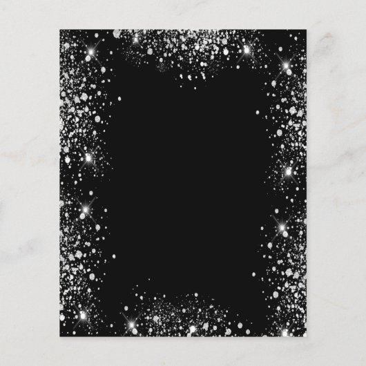 Budget Baby Dusche schwarze Silber Einladung (Rückseite)