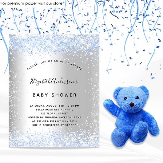 Budget Baby Dusche Silberblauer Glitzer