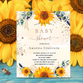 Budget Baby Dusche Sonnenblume Eukalyptus Glitzer