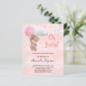 Budget Baby Dusche Teddy Bär Mädchen pink Silber (Stehend Vorderseite)
