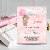 Budget Baby Dusche Teddy Bär Mädchen pink Silber