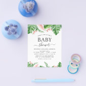 Budget Baby Dusche Tropical Palm Floral Wasserfarb Flyer (Einzeln)