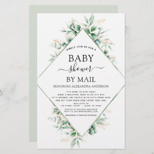 Budget Baby Dusche von Mail Eucalyptus Geometric