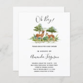 Budget Baby Dusche Wald Einladung (Vorne/Hinten)