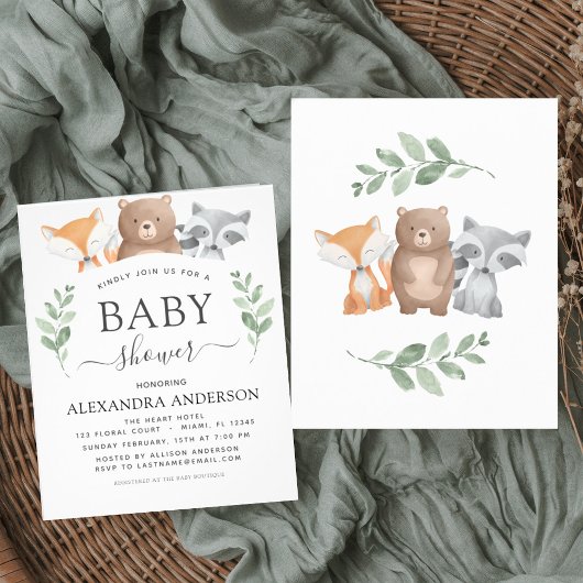 Budget Baby Dusche Woodland Eukalyptus Flyer