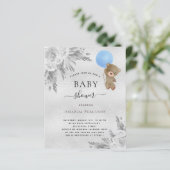 Budget Baby Duschpampen Silber Teddy Junge (Stehend Vorderseite)