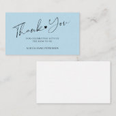 Budget Baby Duschskript blau Danke Begleitkarte (Vorne/Hinten)