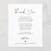 Budget Baby Duschskript danke Karte (Vorderseite)