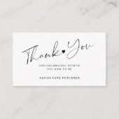 Budget Baby Duschskript weiß schwarz Danke Begleitkarte (Vorderseite)