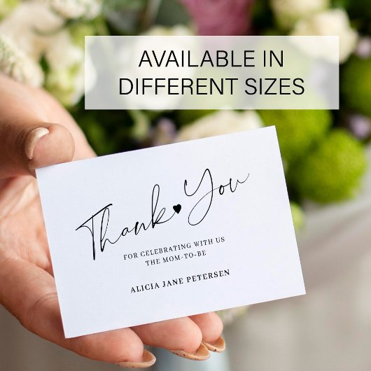 Budget Baby Duschskript weiß schwarz Danke Mitteilungskarte