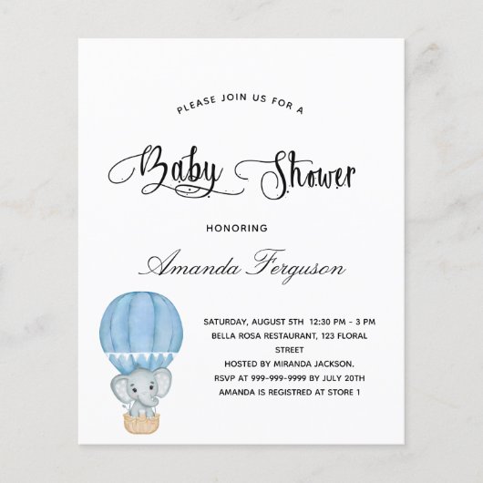 Budget Baby Duwer Elefantenjunge blau weiß (Vorderseite)