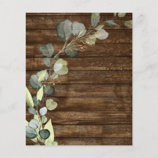 Budget Baby Duwer Greenery Eukalyptus Rustic Flyer (Hinten)