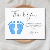 Budget Baby Feet Blue Baby Dusche Danke Karte