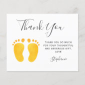 Budget Baby Feet Gelbe Babydusche Danke Karte (Vorderseite)