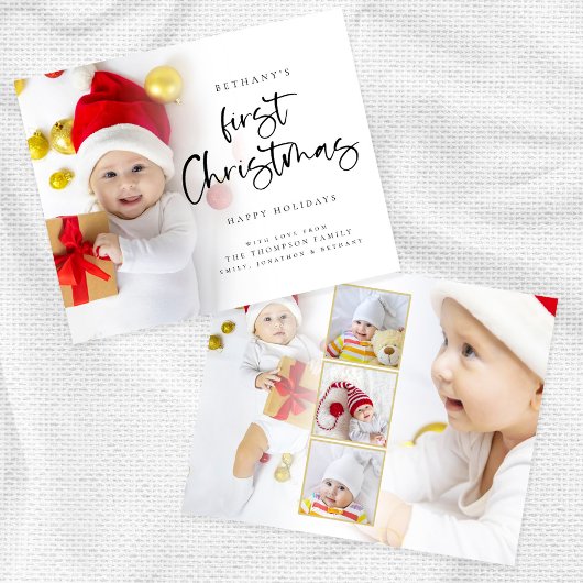Budget Baby First Christmas 6 Fotos Urlaubskarte