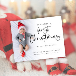 Budget Baby First Christmas Custom Foto Card