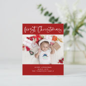 Budget Baby First Christmas Foto Kleine Flat Card (Stehend Vorderseite)