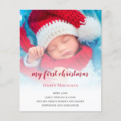 BUDGET Baby First Christmas Foto Overlay Card (Vorderseite)
