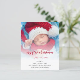 BUDGET Baby First Christmas Foto Overlay Card