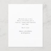 Budget Baby First Christmas Foto Weihnachtskarte (Rückseite)