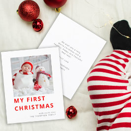 Budget Baby First Christmas Foto Weihnachtskarte
