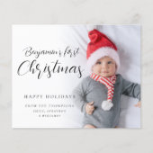 BUDGET Baby First Christmas Script Custom Foto (Vorderseite)