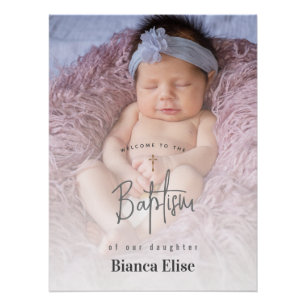 Budget Baby-Foto-Tauf-Willkommensschild Poster