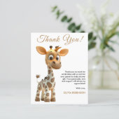 Budget Baby Giraffe Baby Dusche Danke Karte (Stehend Vorderseite)