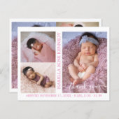 Budget Baby Girl Foto Collage Geburtsankündigung (Vorne/Hinten)