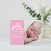 Budget Baby Girl Foto Pink Angel Weihnachtskarte (Stehend Vorderseite)