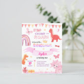 BUDGET Baby Girl Pink Dino Dinosaur Kindergeburtst (Stehend Vorderseite)