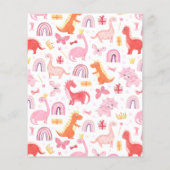 BUDGET Baby Girl Pink Dino Dinosaur Kindergeburtst (Rückseite)