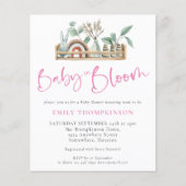 Budget Baby in Bloom Boho Baby Pink Dusche einlade (Vorderseite)