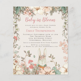 Budget Baby in Bloom Bunny Girl Baby Dusche einlad