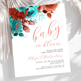 Budget Baby in Bloom Coral Aquamarin Floral Baby D