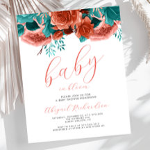 Budget Baby in Bloom Coral Aquamarin Floral Baby D