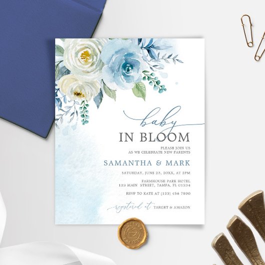 BUDGET Baby in Bloom Dusty Baby Dusche Einladung