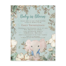 Budget Baby in Bloom Elephant Babydusche laden ein