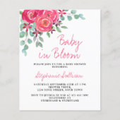 Budget Baby in Bloom Floral Baby Dusche Einladung (Vorderseite)