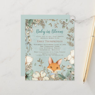 Budget Baby in Bloom Fox Baby Dusche einladen