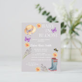 Budget Baby in Bloom Garden Kinderdusche Einladung (Stehend Vorderseite)