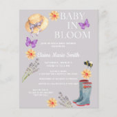 Budget Baby in Bloom Garden Kinderdusche Einladung (Vorderseite)